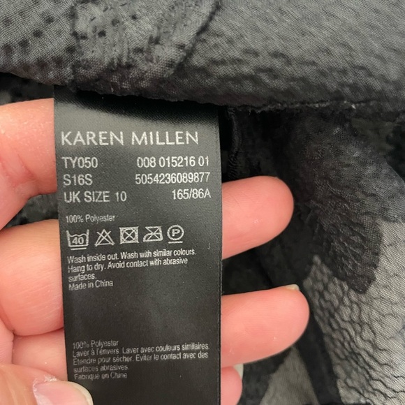 Karen Millen black semi sheer blouse - Picture 7 of 7